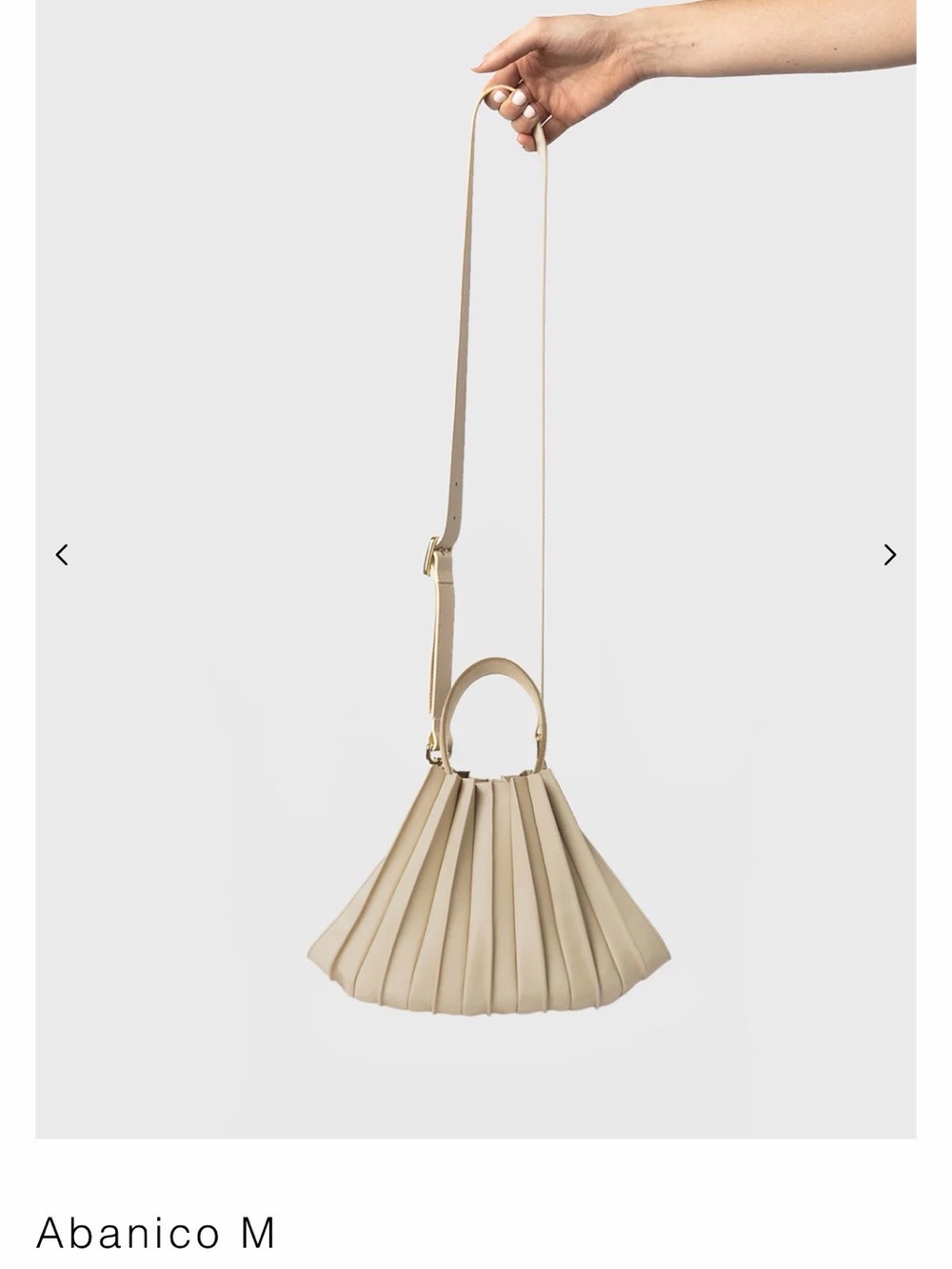 Lupo Abanico M Pleated Crossbody Bag in Beige